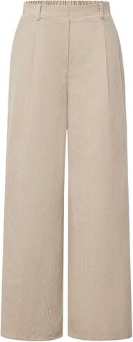OYOANGLE Girl's Casual Wide Leg Loose Long Button Pants Elastic Waist Pleated Trousers with Pockets in Saudi Arabia