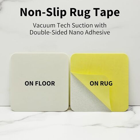 Non Slip Rug Pads, 12 PCS Reusable Rug Tape Grippers for Hardwood Floors and Tiles, Residue Free, Double-Sided Carpet Tape Keep Your Rug in Place & Make Corner Flat in Saudi Arabia