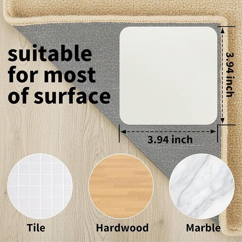 Non Slip Rug Pads, 12 PCS Reusable Rug Tape Grippers for Hardwood Floors and Tiles, Residue Free, Double-Sided Carpet Tape Keep Your Rug in Place & Make Corner Flat in Saudi Arabia