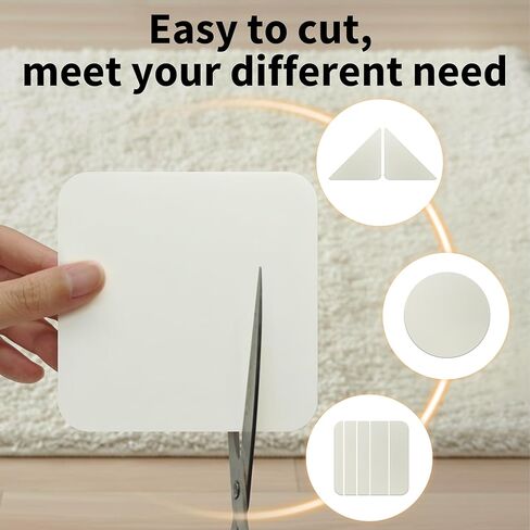 Non Slip Rug Pads, 12 PCS Reusable Rug Tape Grippers for Hardwood Floors and Tiles, Residue Free, Double-Sided Carpet Tape Keep Your Rug in Place & Make Corner Flat in Saudi Arabia