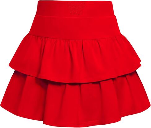 Little Girls Skirts Casual Ruffles Skirt School Uniform Skorts with Pockets for 4-11 Years in Saudi Arabia