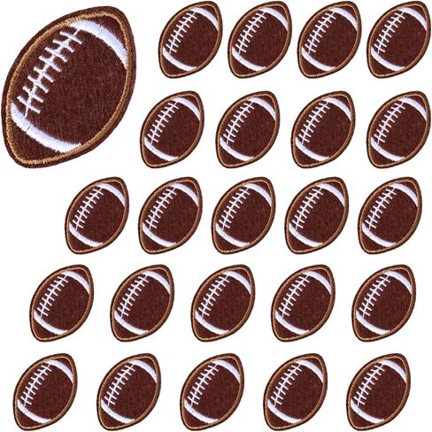 12pcs كرة القدم على البقع ، حديد Golden Edge Rugby على بقع كرة القدم الأمريكية Chenille Patches Sports Patched Servide Servider in Saudi Arabia
