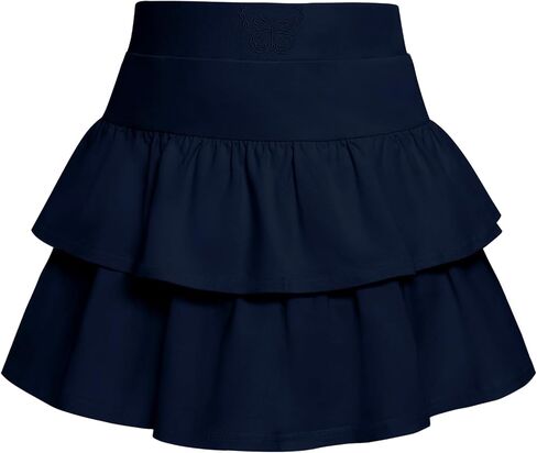 Little Girls Skirts Casual Ruffles Skirt School Uniform Skorts with Pockets for 4-11 Years in Saudi Arabia
