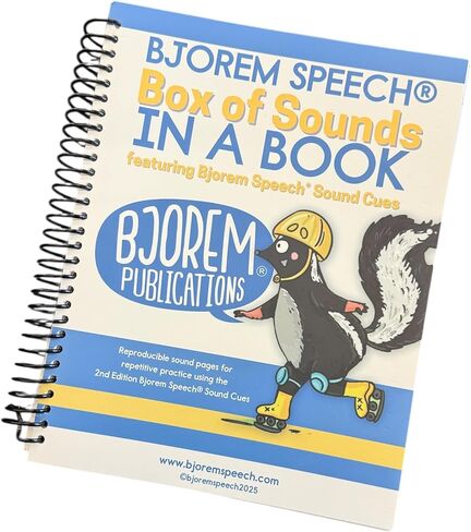صندوق Bjorem Speech® للأصوات في كتاب - أكثر من 250 صفحة قابلة للتكرار لعلاج النطق، وتعذر الأداء لدى الأطفال في الكلام والنطق ومعرفة القراءة والكتابة (مواضع الصوت الأولية والوسطى والنهائية) in Kuwait