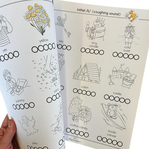 صندوق Bjorem Speech® للأصوات في كتاب - أكثر من 250 صفحة قابلة للتكرار لعلاج النطق، وتعذر الأداء لدى الأطفال في الكلام والنطق ومعرفة القراءة والكتابة (مواضع الصوت الأولية والوسطى والنهائية) in Kuwait