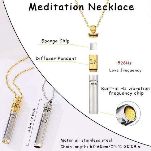 Breathing Necklace with 528Hz Whistle & Essential Oil Diffuser - for Anxiety Relief & Meditation Practice in Saudi Arabia