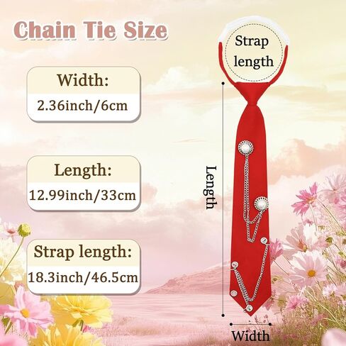 Ties for Women, Pre-tied Punk Womens Tie with Metal Chain Adjustable Girls Necktie for Party Uniform Cosplay Daily in Saudi Arabia