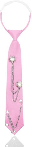 Ties for Women, Pre-tied Punk Womens Tie with Metal Chain Adjustable Girls Necktie for Party Uniform Cosplay Daily in Saudi Arabia