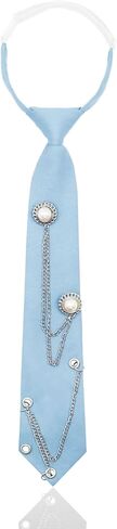 Ties for Women, Pre-tied Punk Womens Tie with Metal Chain Adjustable Girls Necktie for Party Uniform Cosplay Daily in Saudi Arabia