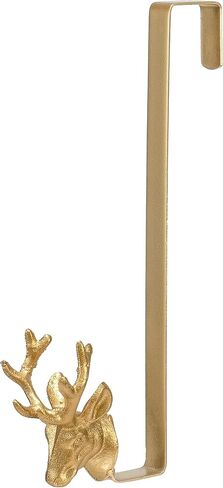 Red Co. 14" Decorative Metal Front Door Christmas Wreath Hanger with Reindeer Tip, Gold in Saudi Arabia
