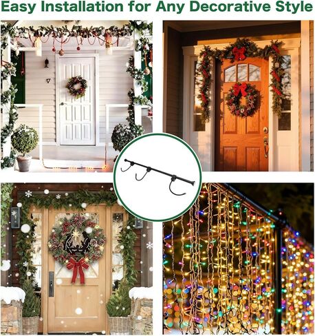 Adjustable Garland & Wreath Hanger for Front Door Frame 32"-80", Front Door Hanger for Christmas Decorations & Halloween Decor, No Drilling,Damage-Free in Saudi Arabia