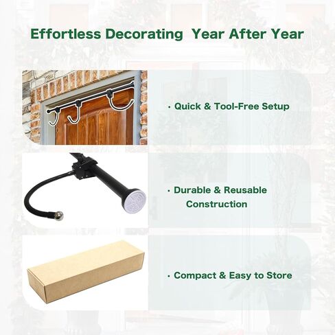 Adjustable Garland & Wreath Hanger for Front Door Frame 32"-80", Front Door Hanger for Christmas Decorations & Halloween Decor, No Drilling,Damage-Free in Saudi Arabia