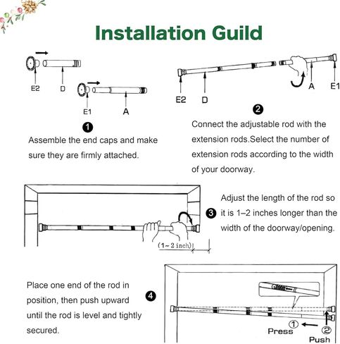Adjustable Garland & Wreath Hanger for Front Door Frame 32"-80", Front Door Hanger for Christmas Decorations & Halloween Decor, No Drilling,Damage-Free in Saudi Arabia