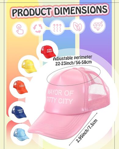 Hercicy 6 Pcs Trucker Hat Gag Gifts Funny Adjustable Snapback Mesh Trucker Hat Joke Baseball Cap for Women Men Adult White Elephant Bachelorettes Galentine's Day Birthdays Party Favor in Saudi Arabia