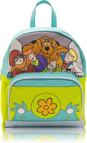 Scooby Doo Mini Backpack for Kids & Adults | 10" PU Leather Backpack Purse Featuring Scooby & Mystery Machine Style | Toddler Travel Bag, Small Bookbag for School, Travel, or Everyday Use | Ages 3+ in Saudi Arabia