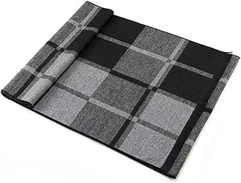 Men's Winter Scarf - Soft Plaid Cashmere Feel Scarf with Tassels, Warm Long Classic Design for Cold Weather L:70.9''*W:12.6'' in Saudi Arabia