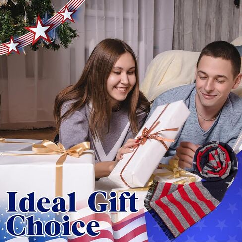 Shihanee Americana Flag Scarf for Men and Women Stripes and Stars USA Flag Warm Soft Scarf for Fall Winter Christmas, 180cm in Saudi Arabia