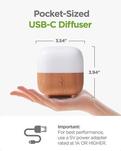 موزع روائح الزيوت العطرية سعة 150 مل من InnoGear، موزع 5 في 1 لرائحة المنزل، 8 ألوان LED، موزع روائح العلاج العطري، مرطب هواء صغير، موزع روائح مبخر صغير لمكتب الكمبيوتر المحمول، متوسط in Saudi Arabia