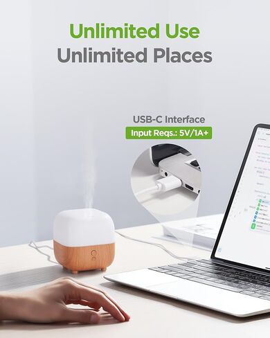 موزع روائح الزيوت العطرية سعة 150 مل من InnoGear، موزع 5 في 1 لرائحة المنزل، 8 ألوان LED، موزع روائح العلاج العطري، مرطب هواء صغير، موزع روائح مبخر صغير لمكتب الكمبيوتر المحمول، متوسط in Saudi Arabia