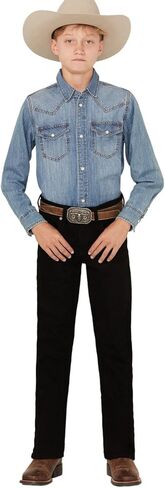 بنطال جينز Cody James للأولاد Night Rider Slim Bootcut مريح من الدنيم المطاطي - CBHO24J3-BIG-BLK 16 REG أسود in Saudi Arabia