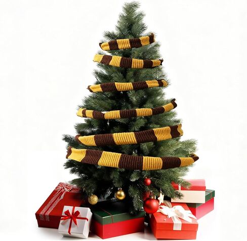 2 Pcs 63''x 6.7'' Magical Wizard Scarf Christmas Tree Decorations（Red and Yellow ） in Saudi Arabia