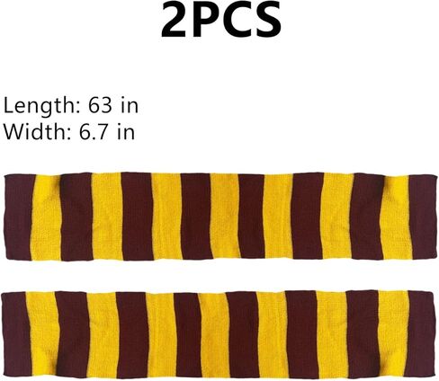 2 Pcs 63''x 6.7'' Magical Wizard Scarf Christmas Tree Decorations（Red and Yellow ） in Saudi Arabia