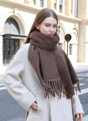 Wander Agio Unisex Scarves Pure Cozy Winter Warm Wrap Ribbed Shawl for Men Women Fall Soft Textured Fashion Solid Scarf in Saudi Arabia