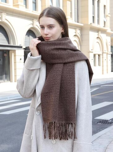 Wander Agio Unisex Scarves Pure Cozy Winter Warm Wrap Ribbed Shawl for Men Women Fall Soft Textured Fashion Solid Scarf in Saudi Arabia
