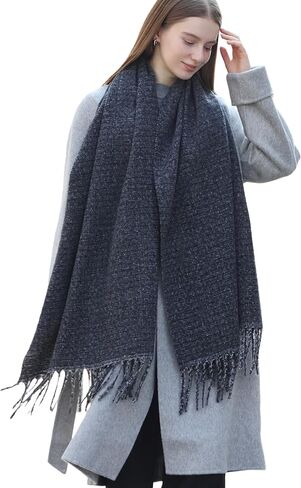 Wander Agio Unisex Scarves Pure Cozy Winter Warm Wrap Ribbed Shawl for Men Women Fall Soft Textured Fashion Solid Scarf in Saudi Arabia
