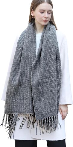 Wander Agio Unisex Scarves Pure Cozy Winter Warm Wrap Ribbed Shawl for Men Women Fall Soft Textured Fashion Solid Scarf in Saudi Arabia