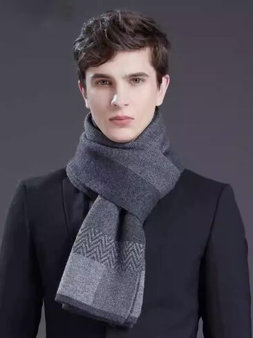 Men's Cashmere Feel Winter Scarf - Soft Warm Knit Scaries Classic Solid Color Scarf for Cold Weather Business Casual in Saudi Arabia