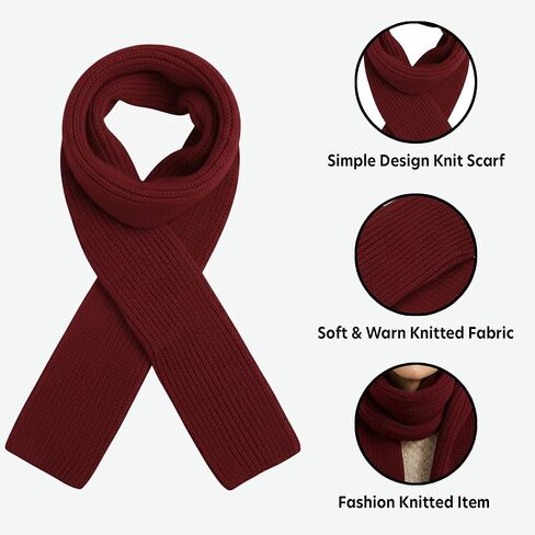 Knit Scarf Classic Ribbed Design, Soft & Warm Winter Scarf for Everyday Wear, Gift for the Holiday Seasons in Saudi Arabia