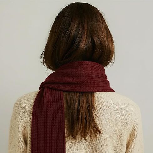 Knit Scarf Classic Ribbed Design, Soft & Warm Winter Scarf for Everyday Wear, Gift for the Holiday Seasons in Saudi Arabia