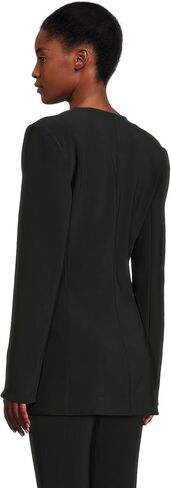 Norma Kamali womens Ls Shoulder Pad V Neck Zip Front Jacket in Saudi Arabia