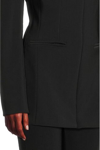 Norma Kamali womens Ls Shoulder Pad V Neck Zip Front Jacket in Saudi Arabia