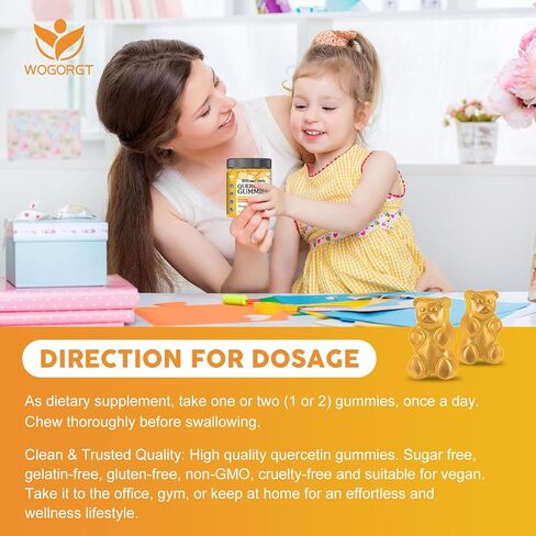Quercetin Gummies with Bromelain for Adults & Kids - Immune & Seasonal Wellness Support, 800mg Quercetin with Bromelain, Zinc, Elderberry, Vitamin C & D3 - Sugar Free, Vegan, Pineapple Flavor, 60 Ct in Saudi Arabia