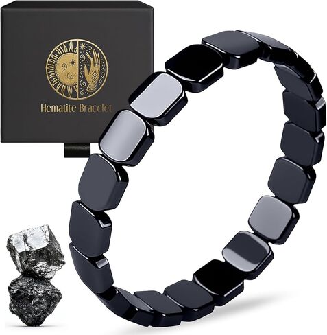 Hematite Bracelet Men - Natural Stone Beaded Stretch Energy Healing Bracelet, Reclaim Confidence & Masculine Edge in Kuwait