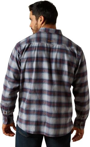 ARIAT Men Rebar Flannel DuraStretch Work Shirt Orion Blue in Saudi Arabia