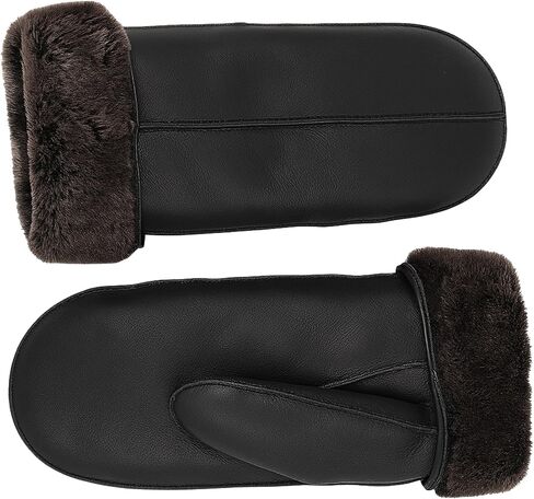 Men's Shearling Fur Mittens – LWG Certified Premium Sheepskin Leather Warm Cold Weather Winter Mittens in Saudi Arabia