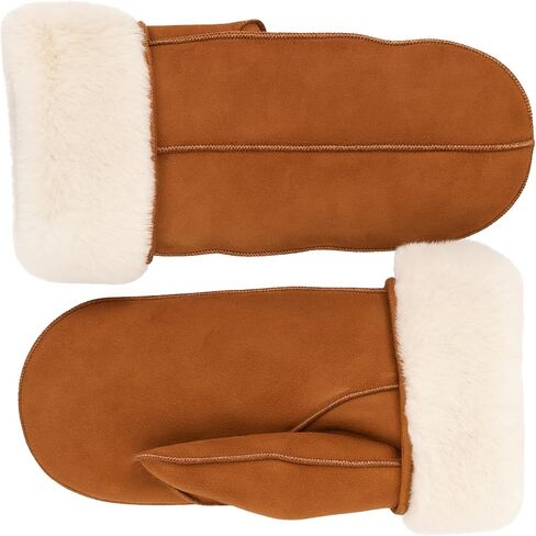 Men's Shearling Fur Mittens – LWG Certified Premium Sheepskin Leather Warm Cold Weather Winter Mittens in Saudi Arabia