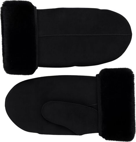 Men's Shearling Fur Mittens – LWG Certified Premium Sheepskin Leather Warm Cold Weather Winter Mittens in Saudi Arabia