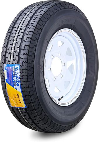 WINDA Trailer Tire Wheel Assembly ST225/75R15 10-Ply E 117L 6 Lug on 5.5" PCD White Spoke Rim in Kuwait