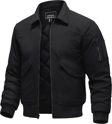 TACVASEN Men's Bomber Jacket Thick Quilted Jackets Zip Up Water Repellent Windproof Winter Warm Coat with 6 Pockets in Saudi Arabia