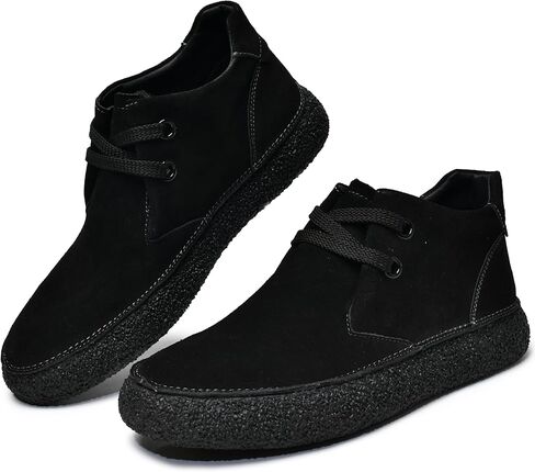 أحذية JIONS الرجالية للكاحل الصحراوية Chukka برباط من الجلد السويدي أحذية مستديرة من الأمام منصة على سطح السفينة in Kuwait