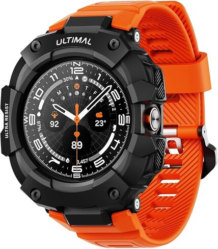 أحزمة ULTIMAL متوافقة مع سوار Samsung Galaxy Watch Ultra 2/1 مقاس 47 ملم (2026/2025/2024) مع حافظة للرجال، حافظة رياضية متينة واقية لساعة Galaxy Watch Ultra 2/Ultra، أسود مطفي in Kuwait