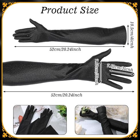 12 Pairs Long Satin Gloves for Women Bride Elbow Opera Costume Dress Stretchy Formal Glove in Saudi Arabia