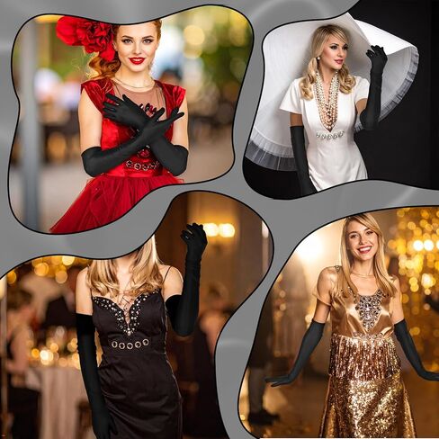 12 Pairs Long Satin Gloves for Women Bride Elbow Opera Costume Dress Stretchy Formal Glove in Saudi Arabia