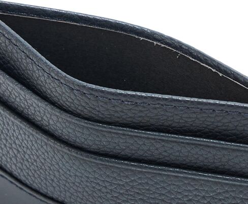 HUGO, Stacked Logo Leather Credit Card Case, navy zone, One Size in Saudi Arabia