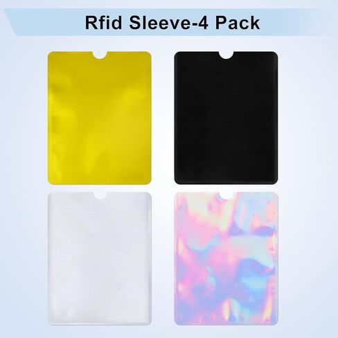 RFID Blocking Sleeves Set of 24, 20 Credit Card Protector Sleeves & 4 Protective Passport Holder for travel Women Men, Colorful, Slim, Waterproof in Saudi Arabia