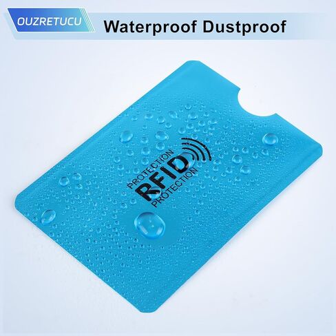 RFID Blocking Sleeves Set of 24, 20 Credit Card Protector Sleeves & 4 Protective Passport Holder for travel Women Men, Colorful, Slim, Waterproof in Saudi Arabia